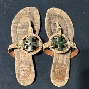 Tory Burch Cork Sandals with Logo